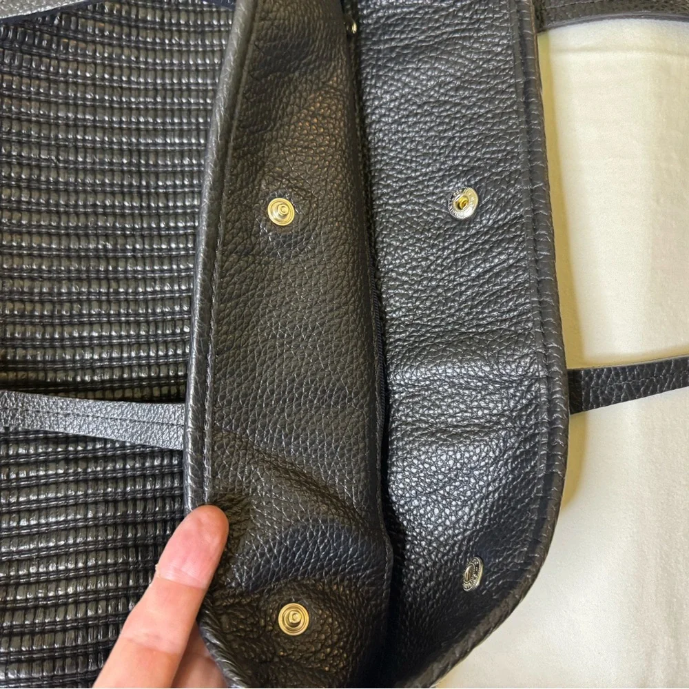Furla Black and Silver Textured Tote‎ Bag